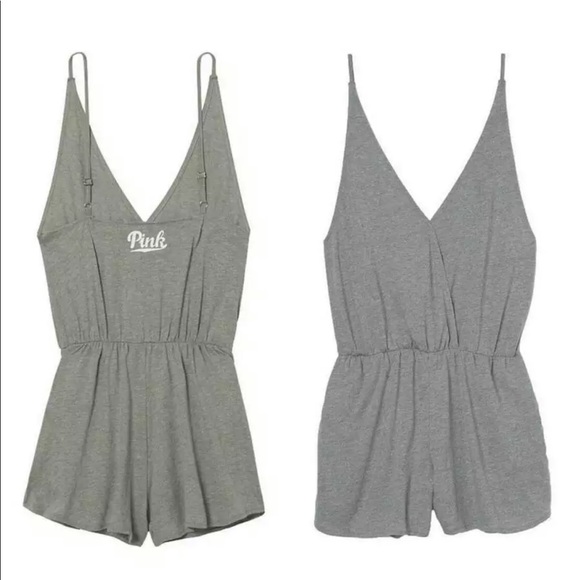 PINK Victoria's Secret Pants - Victoria’s Secret Pink light gray romper